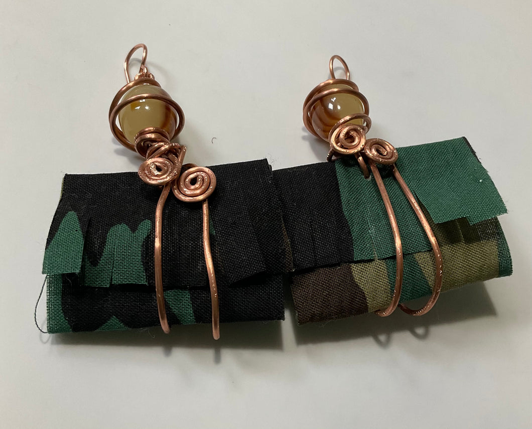 Camouflage fabric earrings