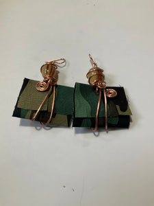 Camouflage fabric earrings